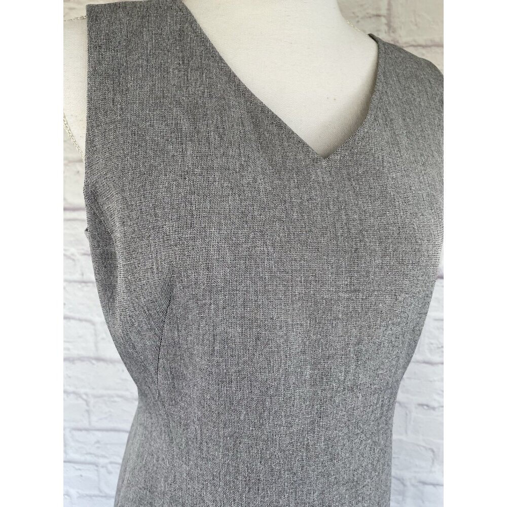 KASPER Women's Office Dress Petite Gray Sleeveless Sheath Lined Back Zip Size 6P - Picture 8 of 16